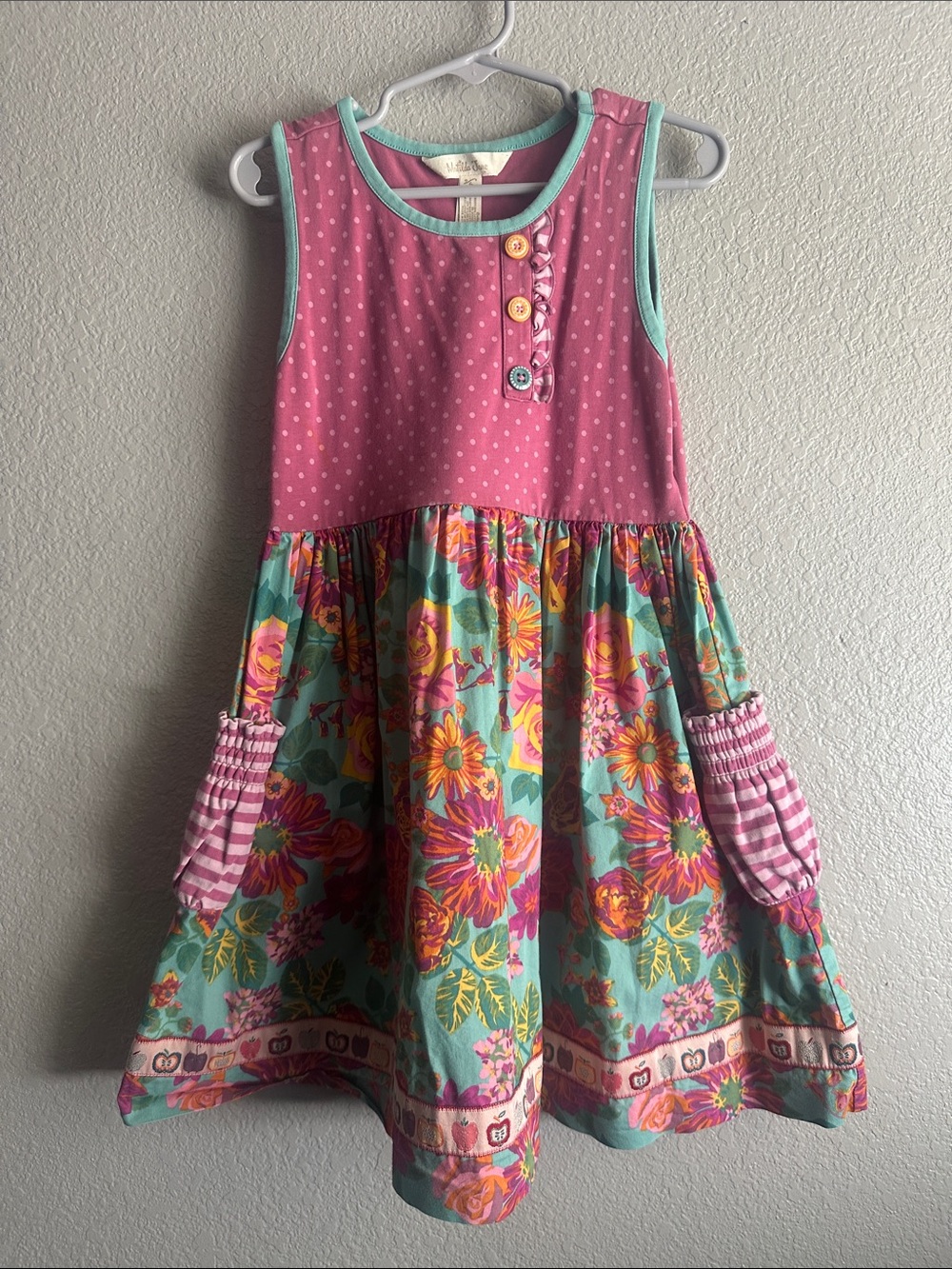 Matilda Jane Pink & Teal Floral Pocket Dress